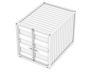 Container isolated on transparent background. 3d rendering - illustration