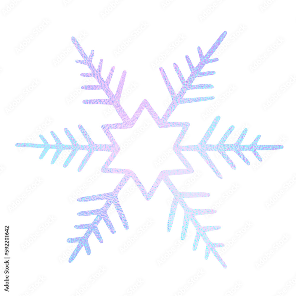 Poster snowflake in doodle style for winter design. hand drawn snowflake isolated on whit background. snowf