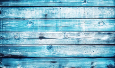 wood blue Shabby Wood Background  , horizontal boards Front view with copy space , abstract Old painted wood ,Generative AI 
