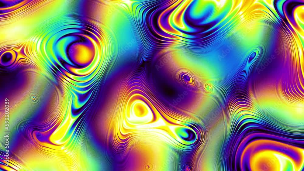 Fototapete seamless abstract wavy background for loop playback. 4k video. moving liquid surface.