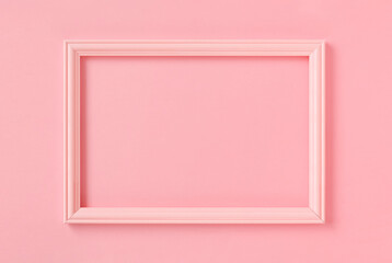 A pink frame on the pink background. ピンク背景上のピンクの枠、額縁。