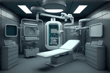 Contemporary operating room with equipment. 3d rendering 