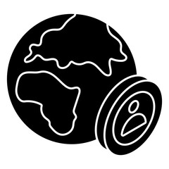 A flat design icon of global profile 