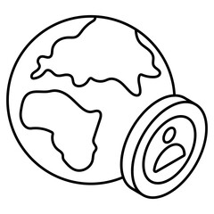 A flat design icon of global profile 