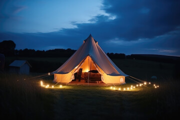 Glamping, tent, generative ai
