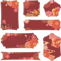 華やかな中華風背景フレーム枠
