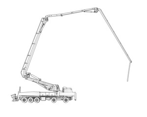 Concrete truck isolated on transparent background. 3d rendering - illustration