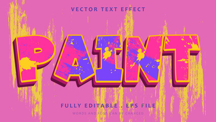 Colorful 3d Grunge Paint Editable Text Effect Design