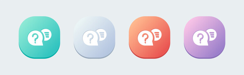 Question solid icon in flat design style. Help signs vector illustration.