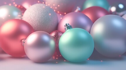 Christmas background. Decorated Christmas ball background. generative ai
