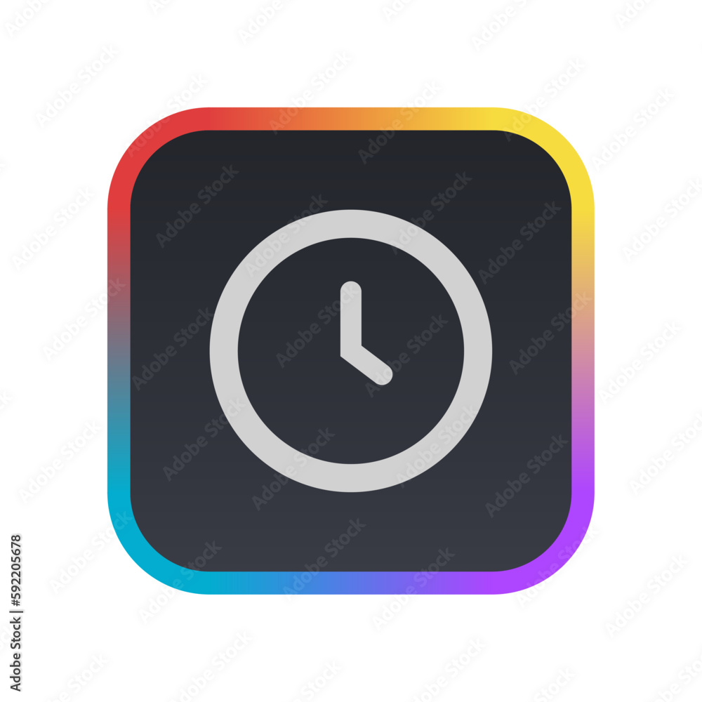 Sticker clock - pictogram (icon)