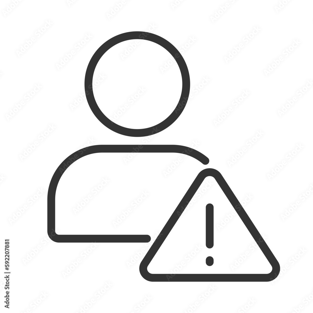 Poster unknown user warning pixel perfect linear icon. unidentified internet user. access denied. thin line