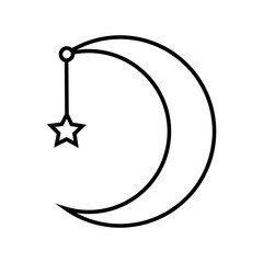 Moon and Stars icon vector. Night illustration sign. dream symbol. Sleep logo.
