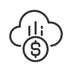 Cloud payment pixel perfect linear icon. E-payment adoption. Financial transactions via Internet. Thin line illustration. Contour symbol. Vector outline drawing. Editable stroke. Arial font used