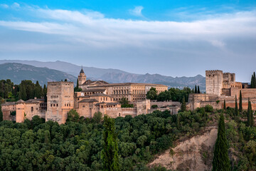 Fototapeta na wymiar Granada, panoramica su Alhambra