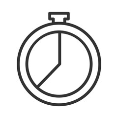 Countdown timer pixel perfect linear icon. Keep tracking time. Stopwatch tool. Timing during cooking. Thin line illustration. Contour symbol. Vector outline drawing. Editable stroke. Arial font used