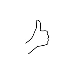 minimal editable stroke thumb up icon. lineart style trend modern simple logotype graphic art design isolated on white background. concept of social media or network button like first place or follow
