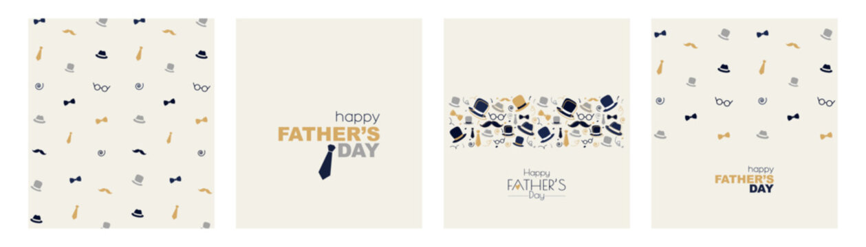 Father's Day card set. Modern minimal design.