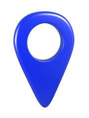 bleue location pin icon 3d travel navigation road pointer map marker gps symbol global positioning system and street address direction 3d