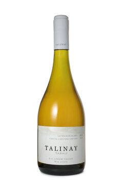 ST. PETERSBURG, RUSSIA - DECEMBER 15, 2019: Bottle of Tabali Talinay Sauvignon Blanc, Chile, 2012