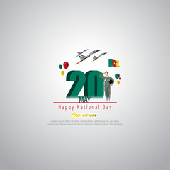 Vector illustration for Happy National Day Cameron social media story feed mockup template post