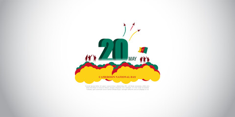 Vector illustration for Happy National Day Cameron social media story feed mockup template post