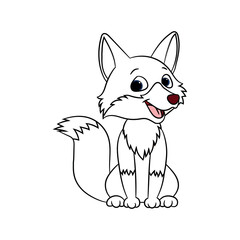 Vector fox outline illustration.