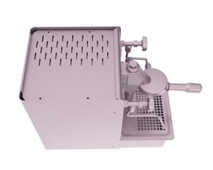 Coffee machine isolated on transparent background. 3d rendering - illustration