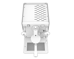 Coffee machine isolated on transparent background. 3d rendering - illustration