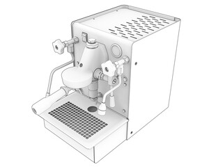 Coffee machine isolated on transparent background. 3d rendering - illustration