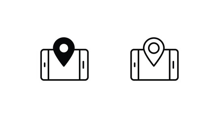 Search Location icon design with white background stock illustration