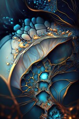 Abstract fluid alcohol ink texture background made with generated ai