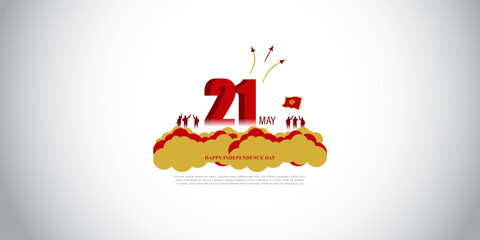 vector illustration for happy independence day - Montenegro social media story feed mockup template post