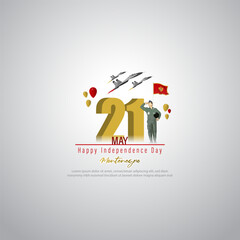 vector illustration for happy independence day - Montenegro social media story feed mockup template post