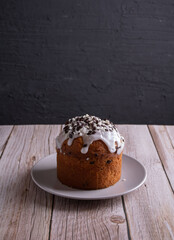 photo traditional Easter cake on the table