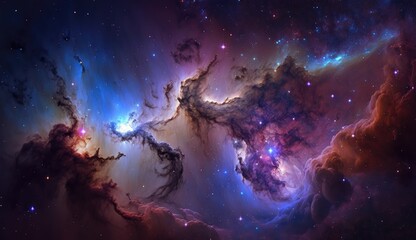 Beautiful nebula in outer space made with generated ai