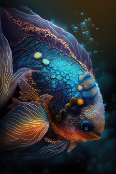 Fiah abstract ink background made with generated ai