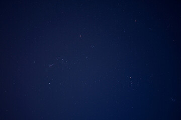 Fototapeta na wymiar Orion constellation and various star clusters photographed with wide angle lens.