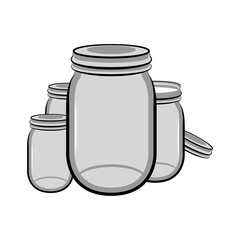 Glass Container Jar with Lid Vector Illustration
