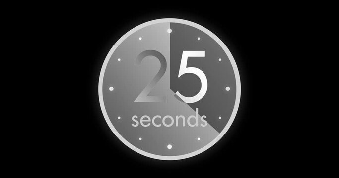 Round Timer Animation. Countdown Clock from 0 to 45 Seconds. Abstract Background. 4K