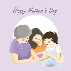 Obraz na płótnie Canvas HAPPY MOTHER'S DAY MOTHER DAY MUMMY MUM GRANDMOTHER MOTHER AND BABY WOMEN DAY HAND DRAWN VECTOR