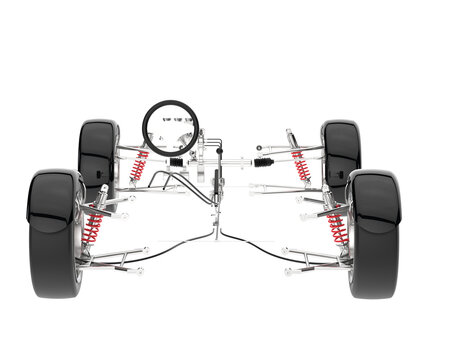 Car suspension kit isolated on transparent background. 3d rendering - illustration