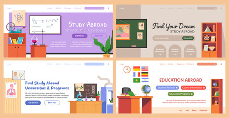 Web banner set for education abroad program offer
