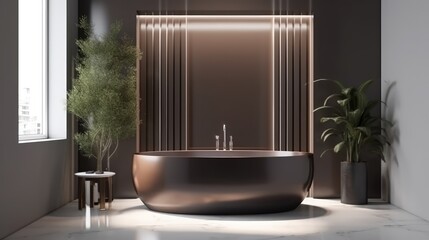 Elegant bathtub and bath made with generated ai