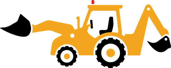 excavator with a bucket SVG vector cut file for cricut and silhouette
