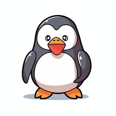 penguin, cartoon, illustration, clipart, cute, waving, character, black, happy, winter, white, glacier, art, animal, clip, adorable, design, family, isolated, love, child, smile, graphic, feather, fun