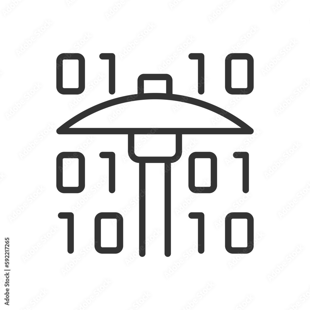 Aufkleber data mining linear pixel perfect icon. exploration of virtual information. thin line customizable il