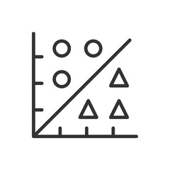 Analytics of data mining process linear pixel perfect icon. Development graph. Thin line customizable illustration. Contour symbol. Vector isolated outline drawing. Editable stroke. Arial font used