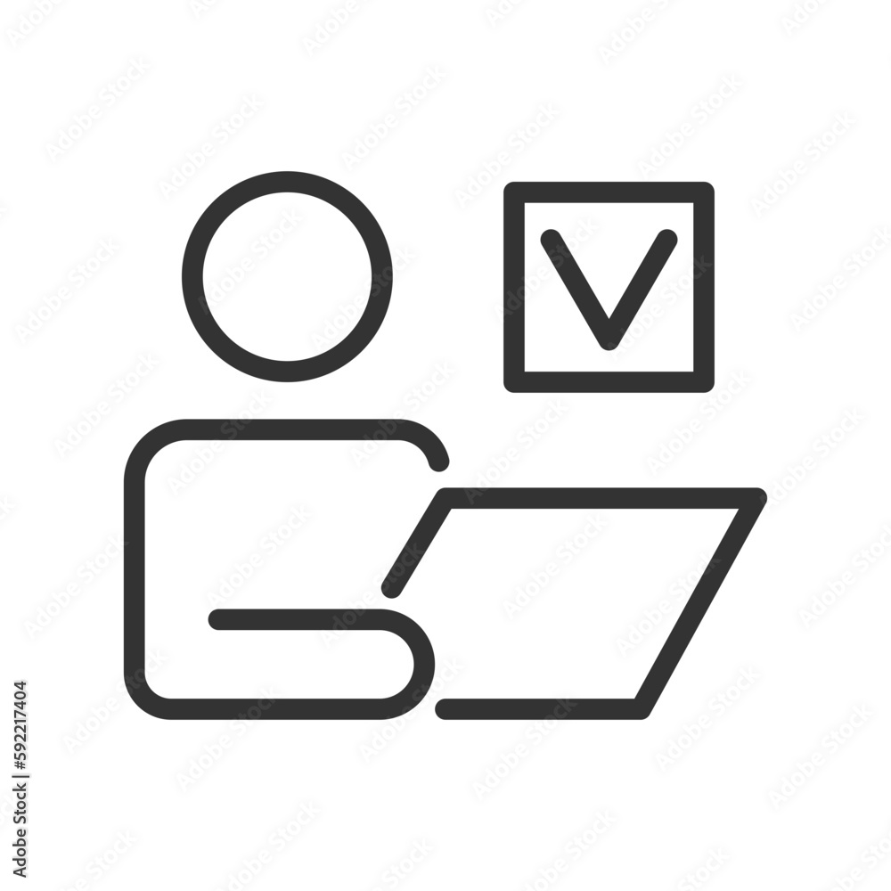 Poster individual tasks pixel perfect linear icon. productive work management. complete project. thin line 