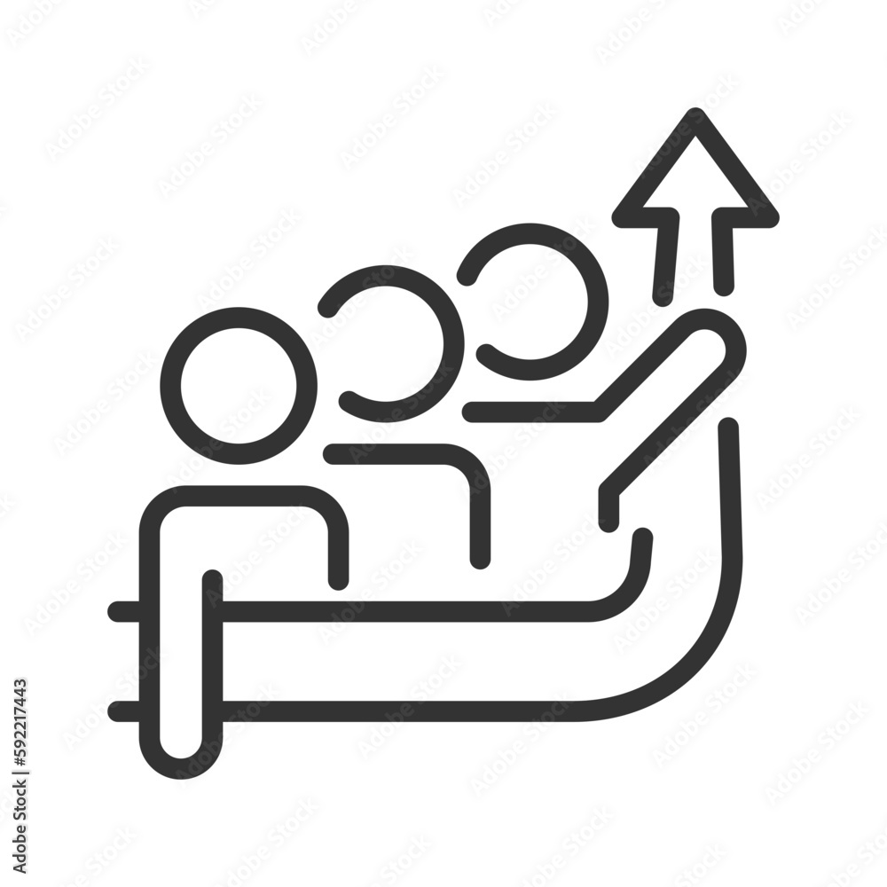 Poster Common goal pixel perfect linear icon. Motivation for success. Growth in group progress. Thin line illustration. Contour symbol. Vector outline drawing. Editable stroke. Arial font used